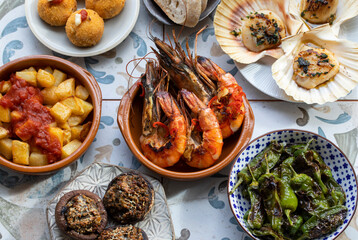 Traditional Spanish tapas selection