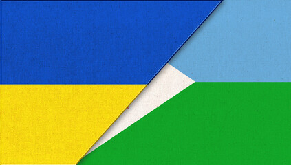 National Symbols of Ukraine and Djibouti. Two teams sport game