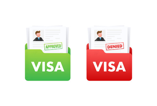 Visa application. Travel approval. Immigration visa. Vector stock illustration