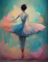 Drawing of a Dancing Girl - Ballerina