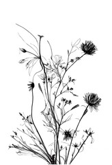 Obraz premium Wild flowers - drawing