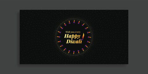 happy diwali banner gold and black 02