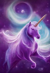 Obraz na płótnie Canvas Fabulous unicorn against the starry sky