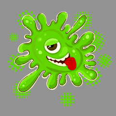 Green blot monster. Vector illustration