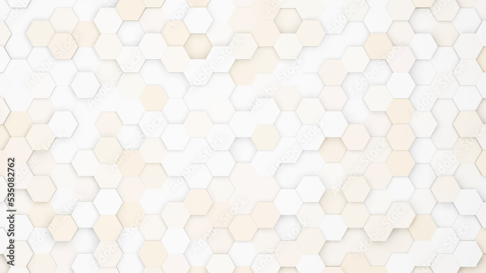 Poster Realistic abstract honeycomb background. 3d rendering.