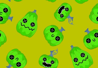 Halloween seamless pumpkins pattern for fabrics and wrapping paper and clothes print