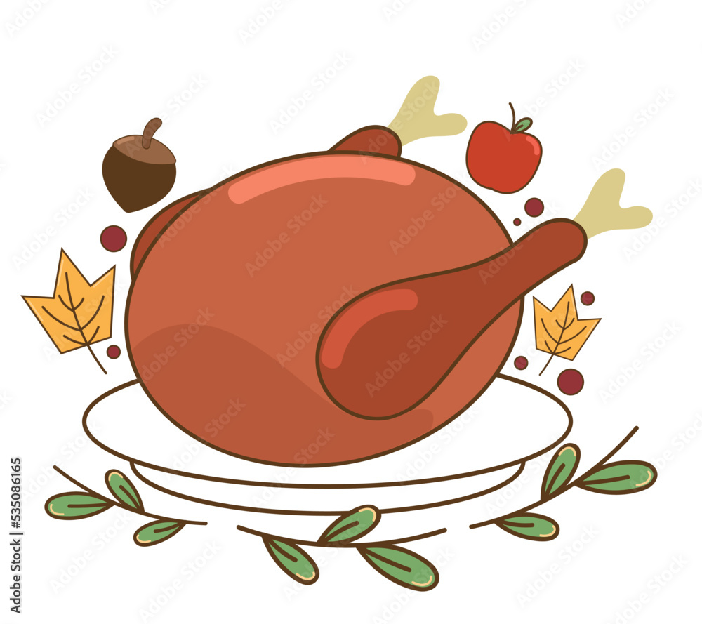 Sticker roasted turkey thanksgiving