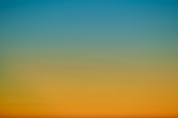 Gradient on the evening sky yellow blue color, beautiful copy space background