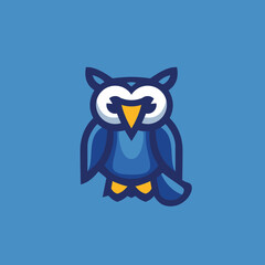 Wise Owl character mascot logo branding, for teaching, learning app or service. Clean vector illustration design.