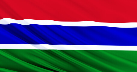 3D render of gambian flag as a background, gambian independence day