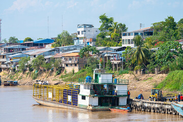  views of yurimaguas riverbank ad harbor