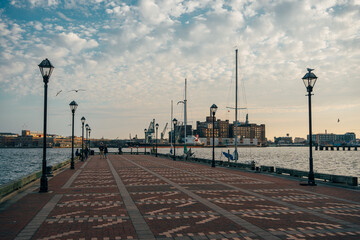 A brick pier in Fells Point, Baltimore, Maryland