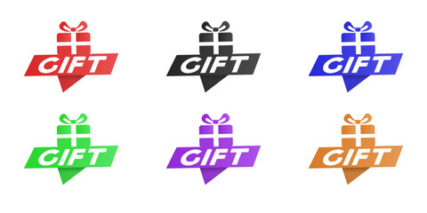 Signboard for the site. Sticker gift. Marketing. Vector