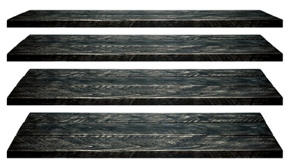 A collection of empty wooden shelves that can be used as a background for products - 535100785