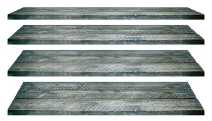 A collection of empty wooden shelves that can be used as a background for products - 535100929