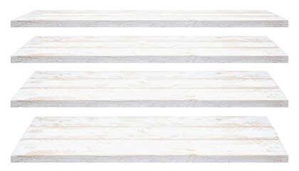 A collection of empty wooden shelves that can be used as a background for products - 535100956