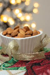 bowl full of almonds - Christmas time