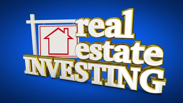 Real Estate Investing Property Management Rent Landlord Sign 3d Animation