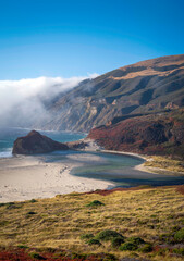 Foggy day on the Big Sur coast, California