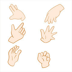Premium vector l hand set character vector cute style.