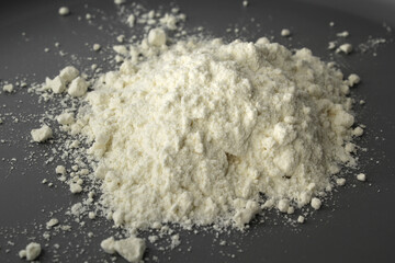 Flour on a grey background