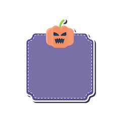 Halloween Pumpkin Cute Label Name Tag Illustration
