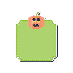Halloween Pumpkin Cute Label Name Tag Illustration