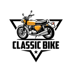 Premium Classic Motor Bike Badge Logo Vector isolated. Best for Classic Automotive Motor Club Logo
