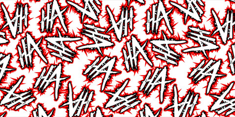 Joker laugh HA HA background. Laughter texture for Horror or Halloween. Trendy Gothic style design.Vector EPS 10