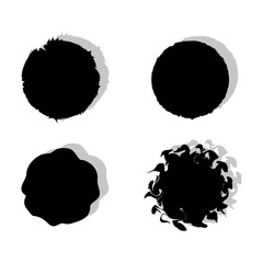voluminous brush circles. Shape background. Ink paint brush stain. Vector illustration. Stock image.