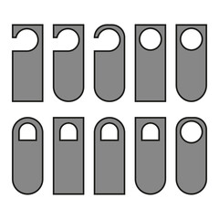 Gray door signs. Message tag. Vector illustration. Stock image. 