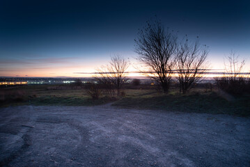 sunset over the river