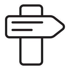 directional sign line icon