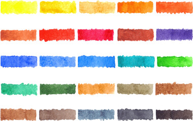 Watercolor stripe brush colorful rainbow palette spot background