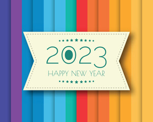 2023 happy new year. numbers minimalist style. vector linear numbers. design of greeting cards. vector illustration.