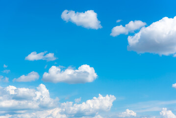 blue sky and White cloud nature background.