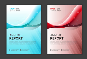 Annual business report modern red flyer cover design template