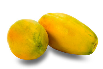 Healthy fresh fruit papaya from nature isolated on white background With a clipping path