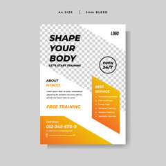 Modern Gym Fitness Flyer Vector template