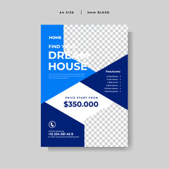 Modern home sale flyer vector template