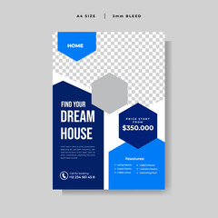 Modern home sale flyer vector template