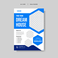 Modern home sale flyer vector template