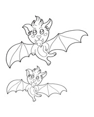 coloring page  bat for halloween design