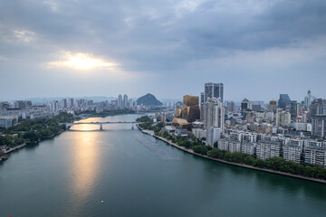Fototapeta premium Liuzhou city skyline buildings in Guangxi China