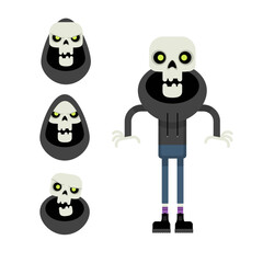 Halloween Skeleton-Boy/Grimm-Reaper with alternate heads
