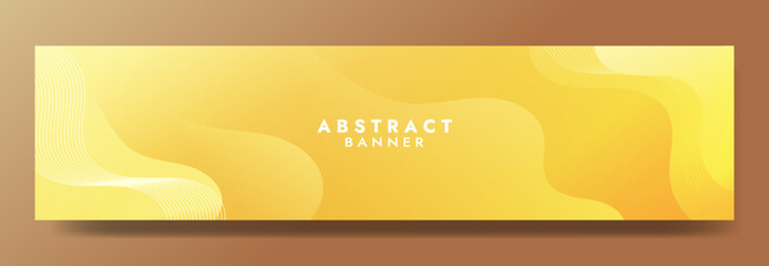 Abstract Yellow Fluid Banner Template. Modern background design. gradient color. Dynamic Waves. Liquid shapes composition. Fit for banners