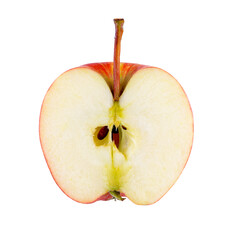 Half red apple isolated on transparent png