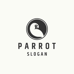 Parrot logo icon flat design template 