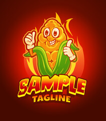 roasted corn mascot cartoon character