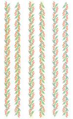 手描き植物の装飾ラインセット